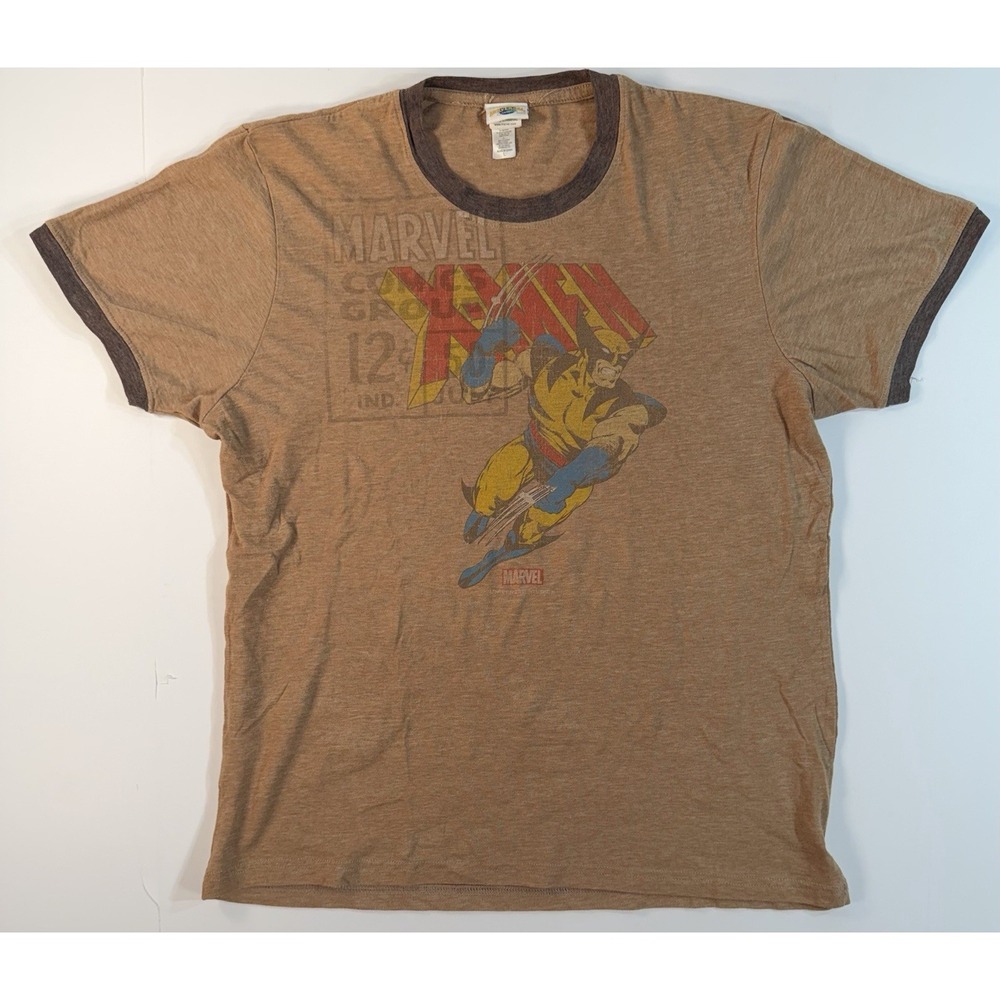 Vintage Marvel Wolverine Ringer Tee Mens Large X-Men Graphic Shirt Retro Style